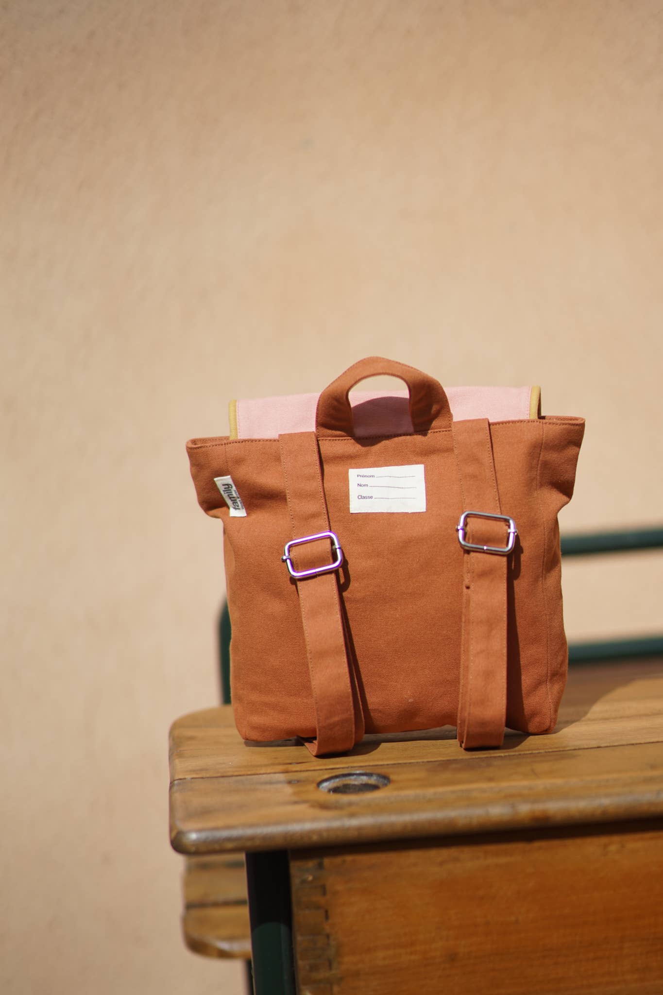 Organic Cotton Pink / Chocolate Children's Backpack