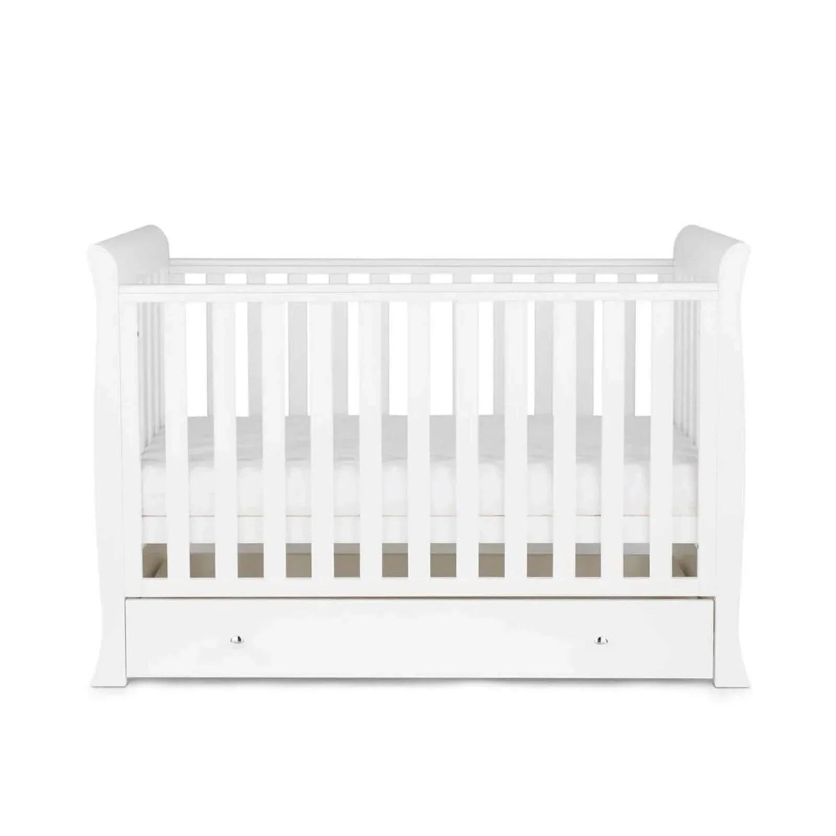 Ickle Bubba Snowdon Mini Cot Bed White - Fibre Mattress