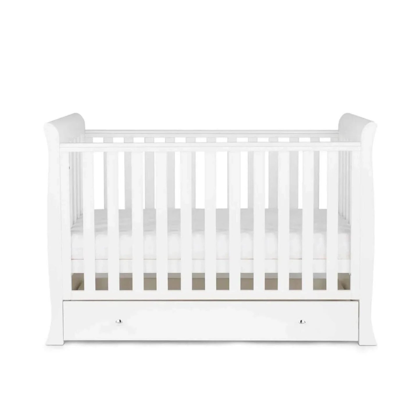 Ickle Bubba Snowdon Mini Cot Bed White - Premium Sprung Mattress