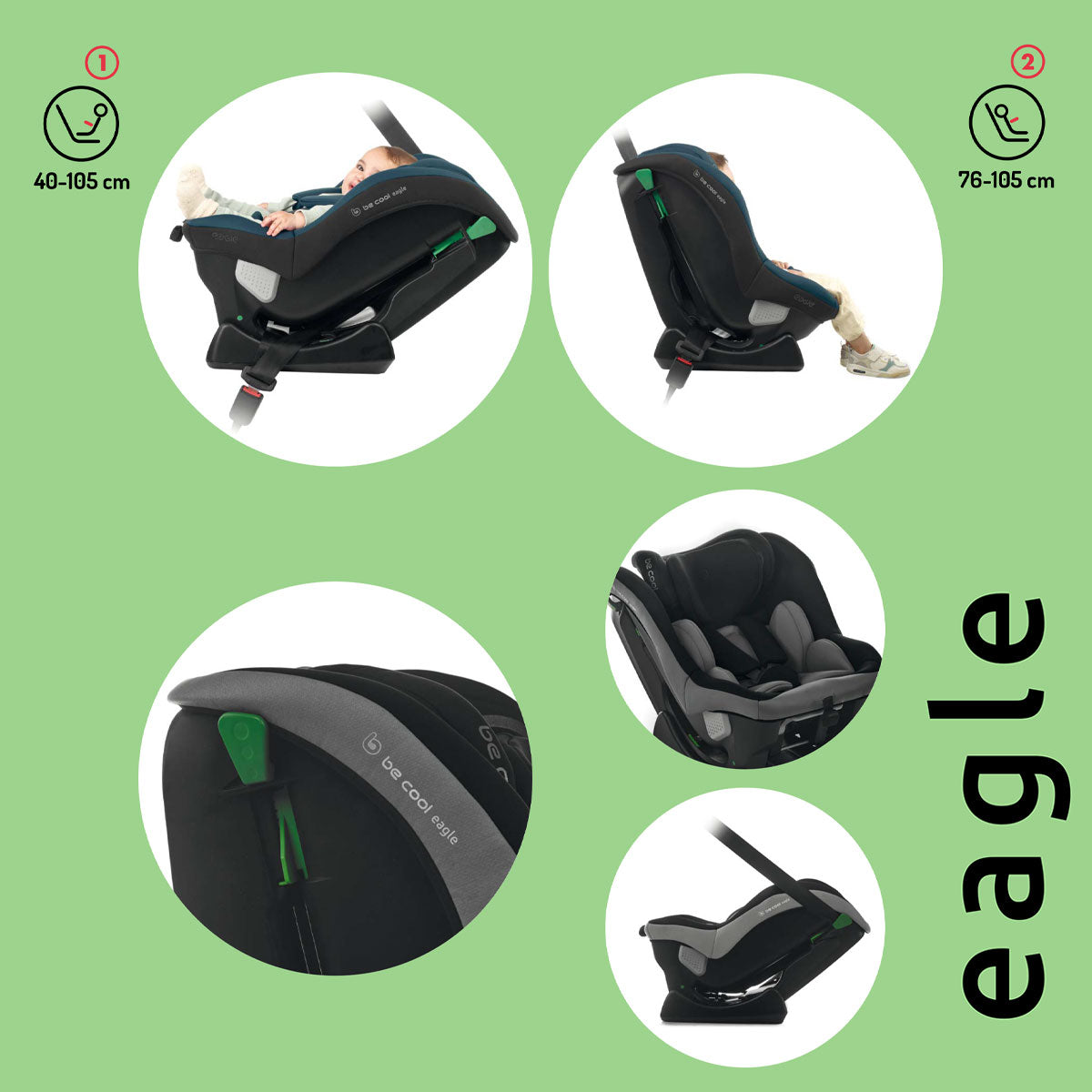Be Cool Eagle i-Size Car Seat, 40–105 cm (0–4 Years)