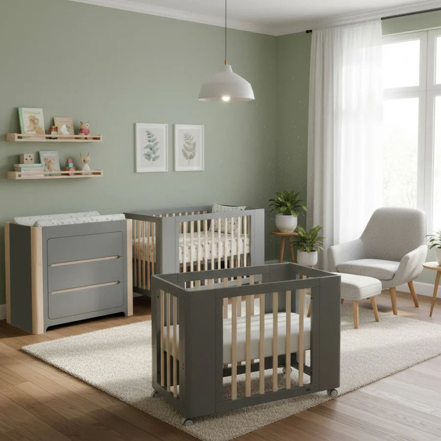 Cocoon Change Area Dresser, Dove Grey / Natural Wash