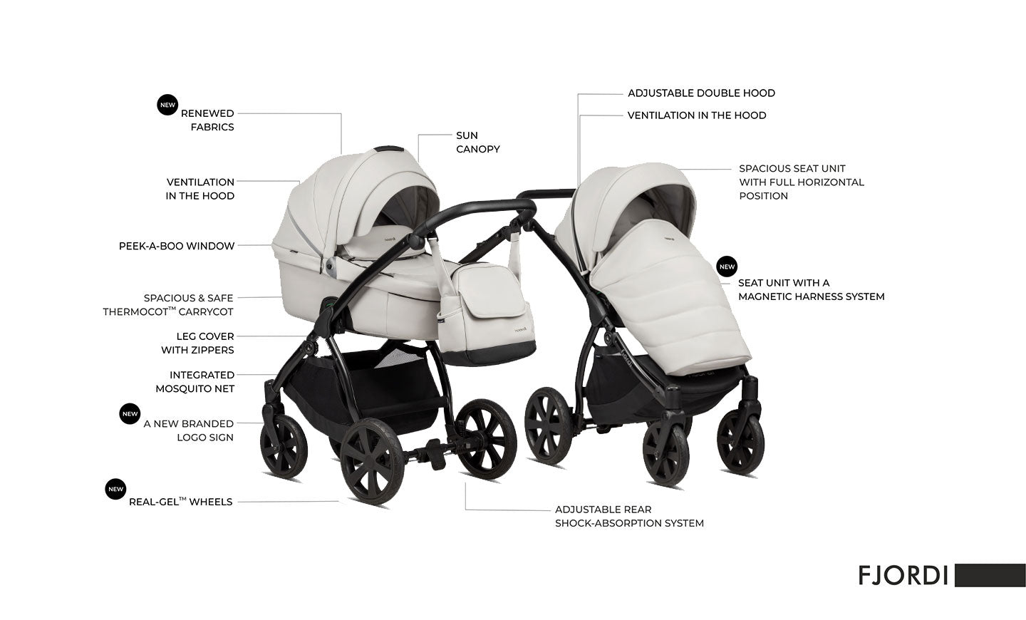 Noordi Fjordi V1 Leather 3in1 with Travel Carrier Car Seat