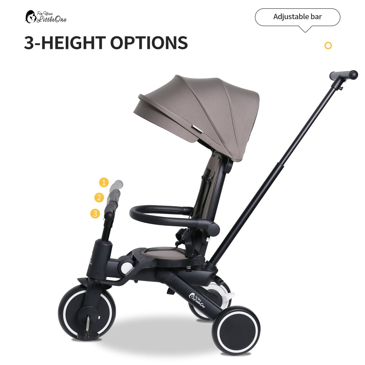 Foryourlittleone Xplor Ultimate 6 in 1 Foldable Trike - Pastel Pink (10m-4y)