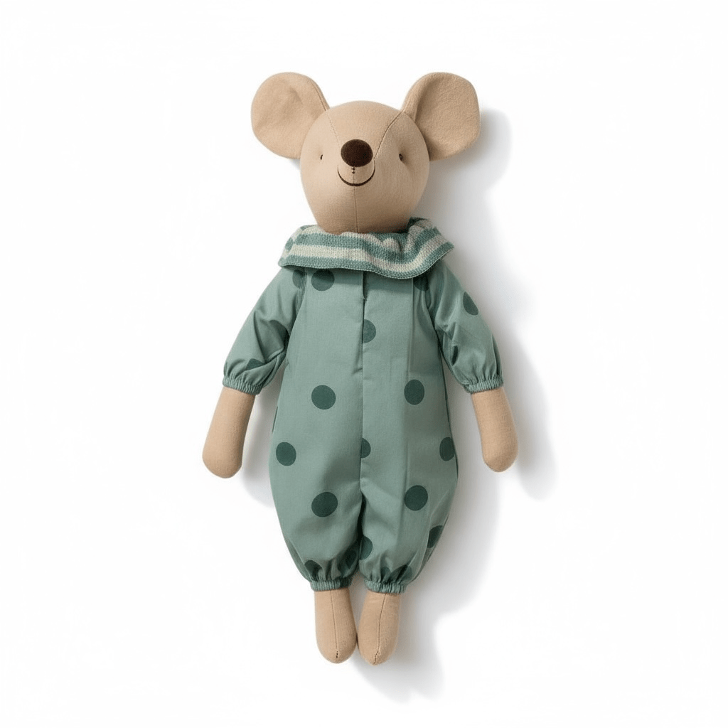 Beige Linen Mouse Doll Toy