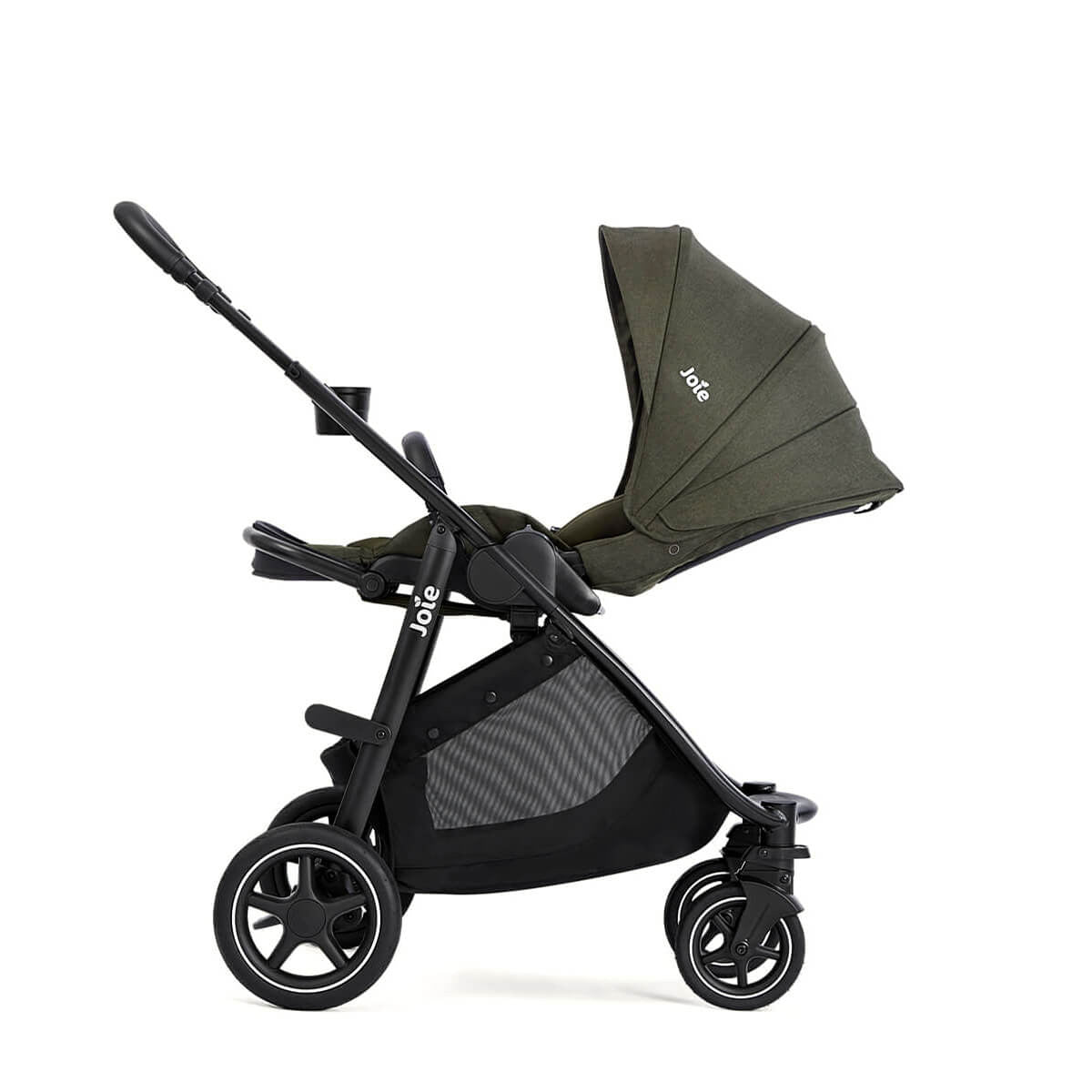 Joie Versatrax On-The-Go Encore 4 Piece Travel System Bundle with Rotating Car Seat, Fern