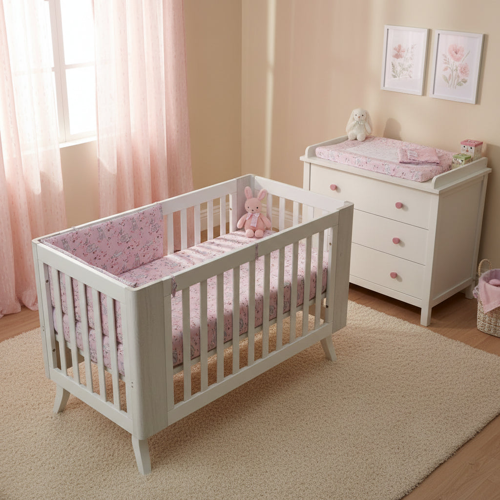 FORREST Organic Cotton Junior Bed Bedding Set – Reversible Quilt & Pillowcase - Meadowland