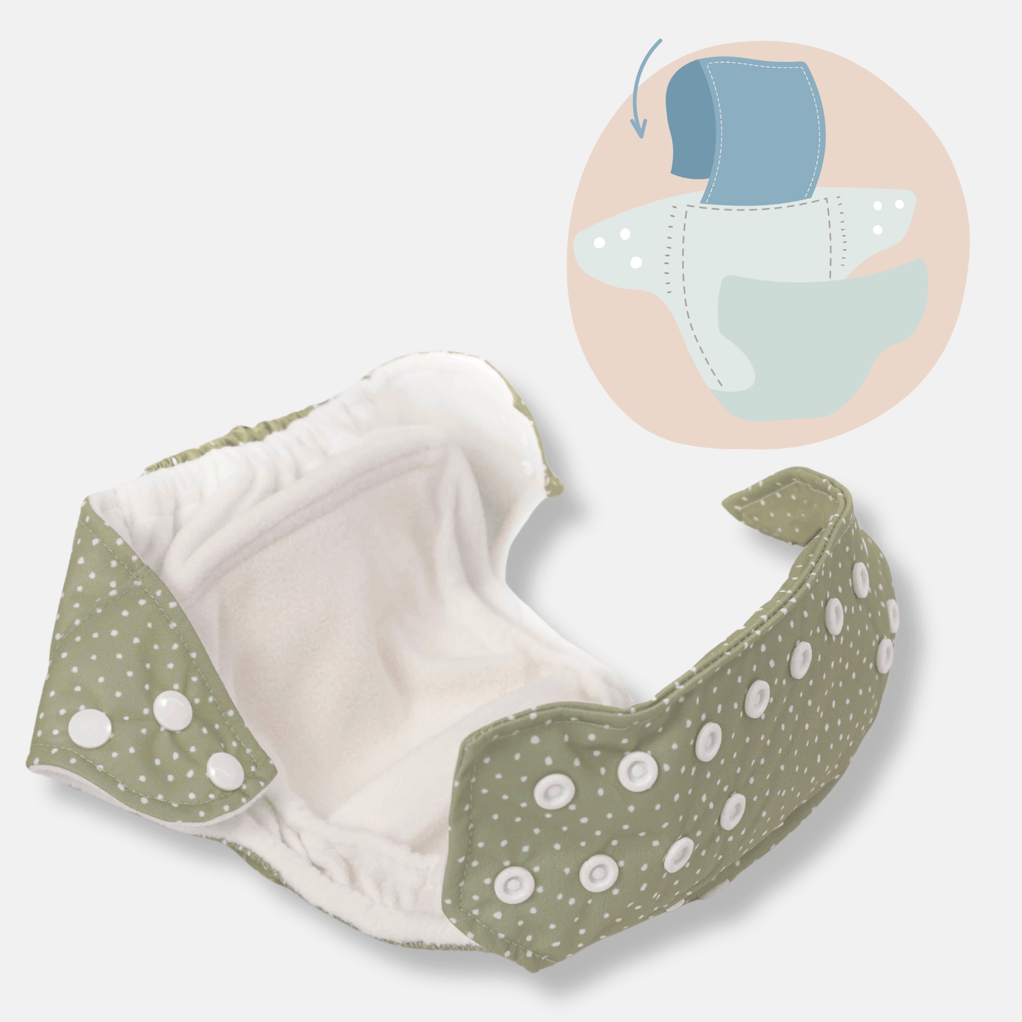 One Size All-In-One Reusable Cloth Nappy - Lilac Gingham
