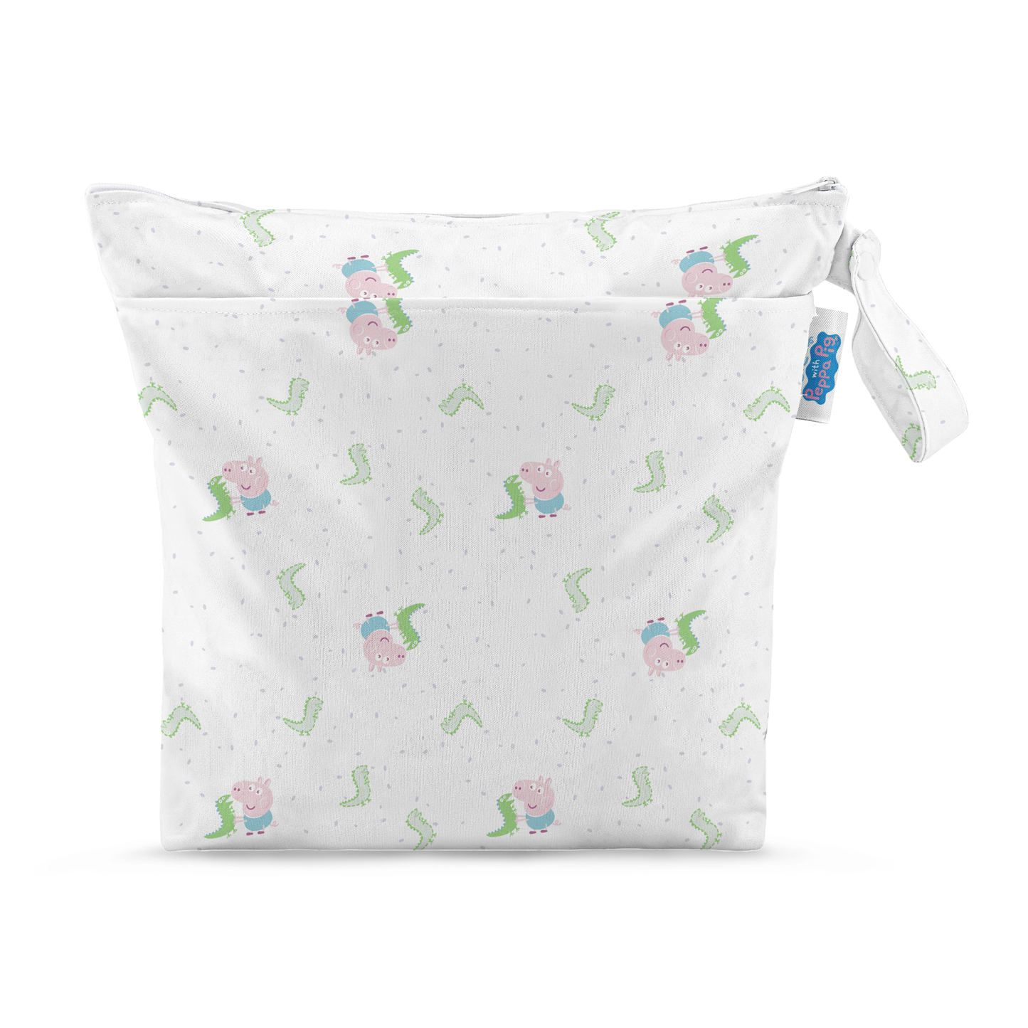 Peppa Pig Grab & Go Nappy Wet Bag - George & Mr.Dinosaur | White