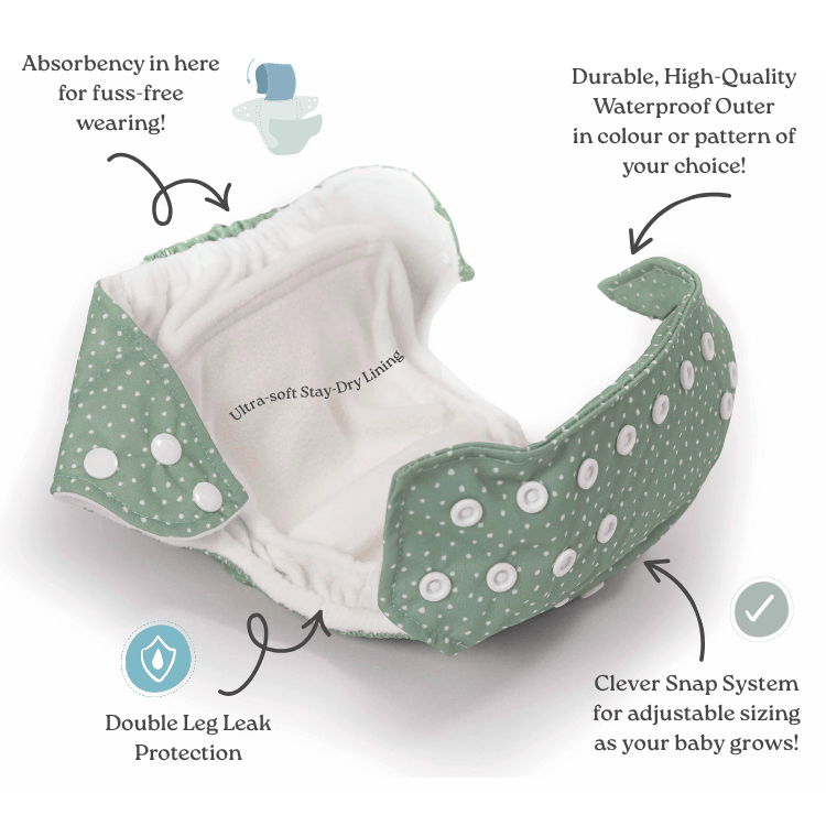 Peppa Pig One Size All-In-One Reusable Cloth Nappy - Peppa Floral