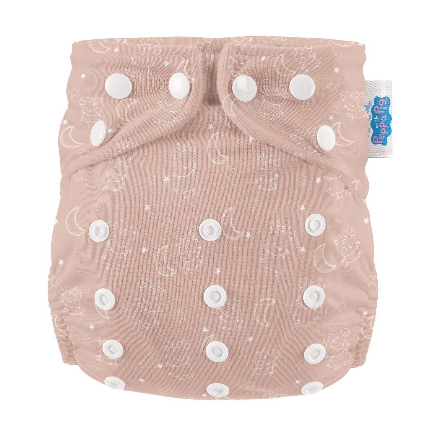 Peppa Pig One Size All-In-One Reusable Cloth Nappy - Moons & Stars