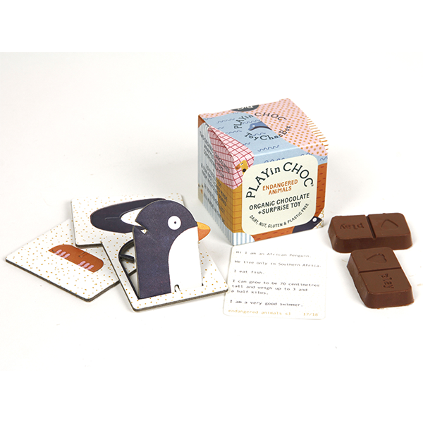 Playin Choc Organic Chocolate & Surprise Toy - Endangered Animals