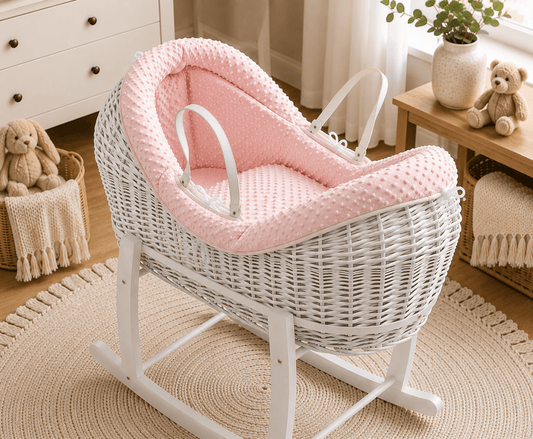 Pod Pink Dimple Moses Basket Bedding Set (Basket Not Included!)