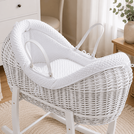 Pod White Dimple Moses Basket Bedding Set (Basket Not Included!)