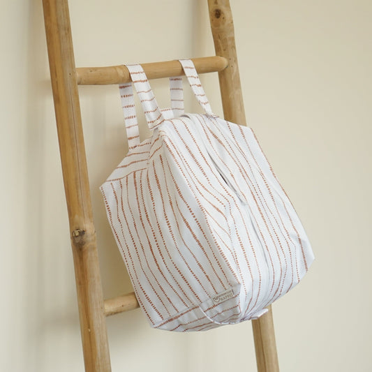 Cloth Nappy Pod - Dune White with Tan
