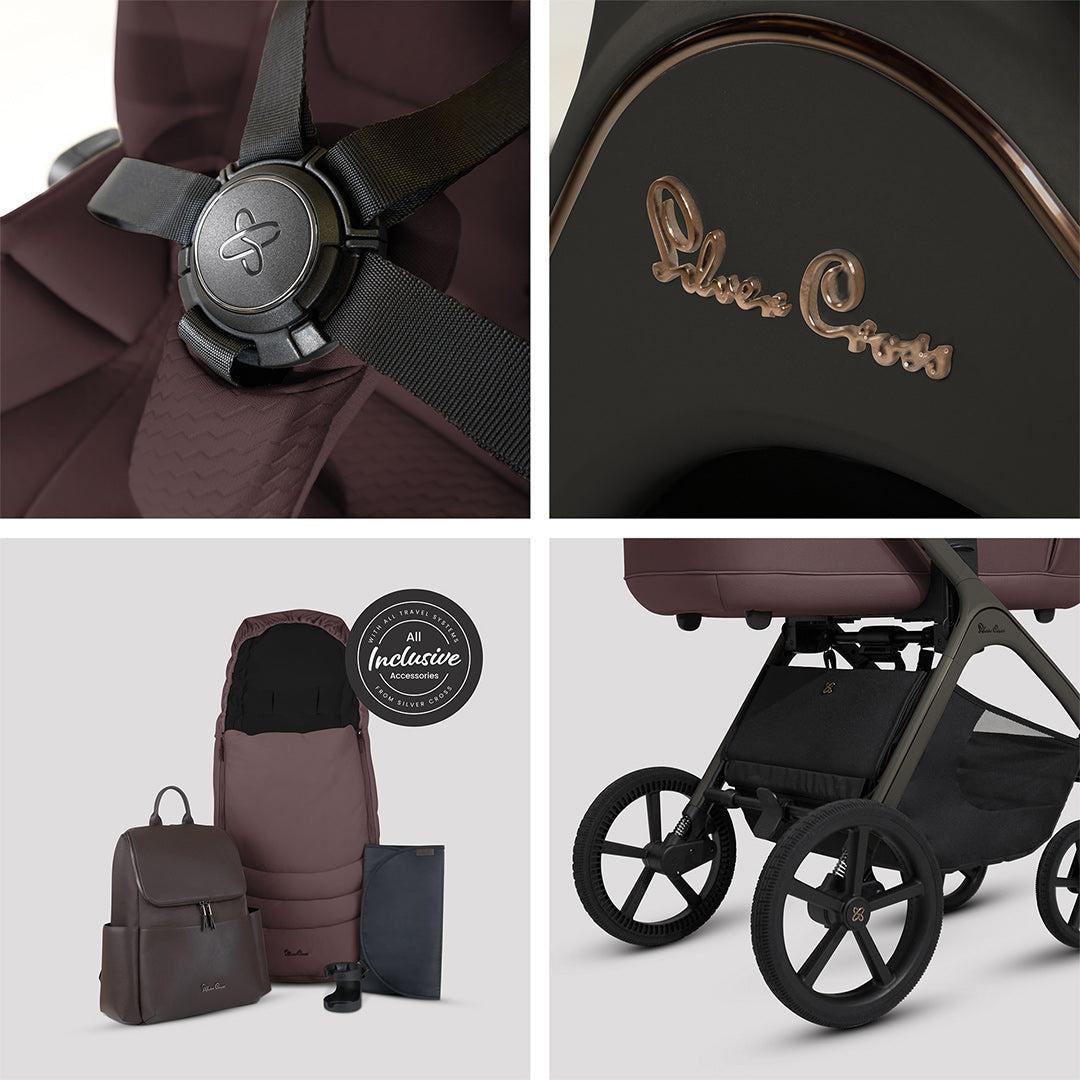 Silver Cross Cove Ultimate 360 Infant Car Seat Bundle, Damson