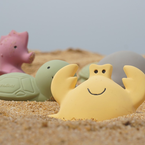 Tikiri Crab Natural Rubber Teether, Toy & Rattle