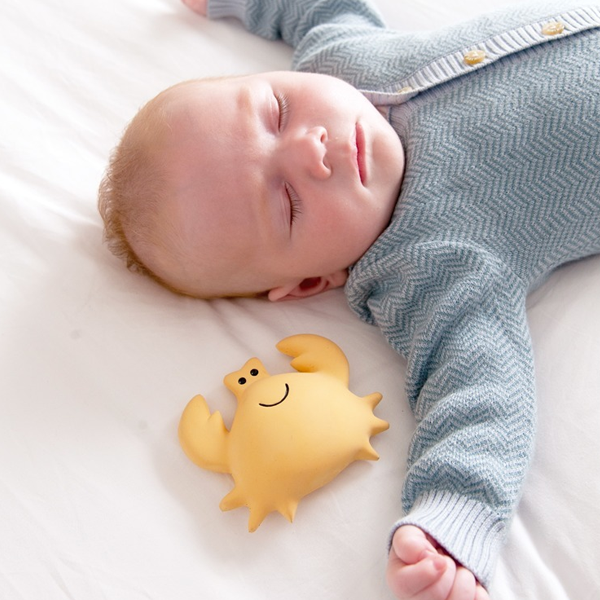 Tikiri Crab Natural Rubber Teether, Toy & Rattle