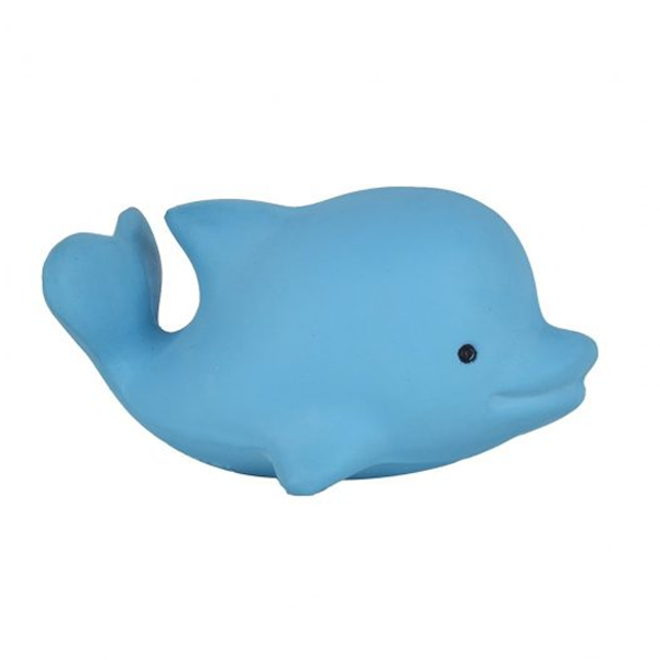Tikiri Dolphin Natural Rubber Teether, Toy & Rattle