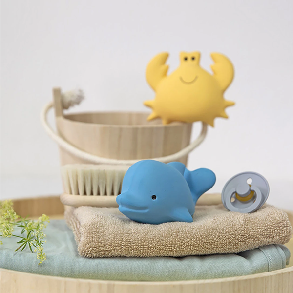 Tikiri Crab Natural Rubber Teether, Toy & Rattle